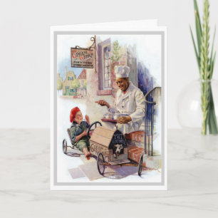 VINTAGE "GETTING UP STEAM" CREAM OF WHEAT GREETING CARD