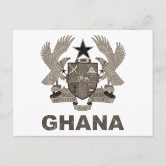 Vintage Ghana Coat Of Arms Postcard