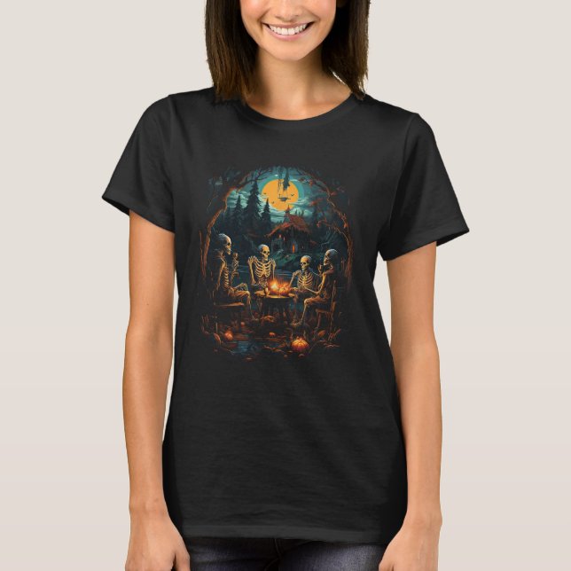 Vintage Ghost And Skeleton 2  T-Shirt (Front)