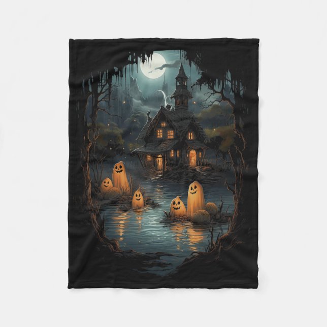 Vintage Ghost And Skeleton  Fleece Blanket (Front)