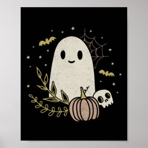Vintage Ghost Autumn Fall Halloween 1 Poster