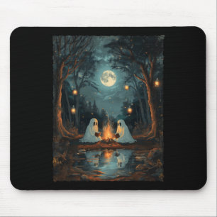 Vintage Ghost Book Reading Camping Gothic Hallowee Mouse Mat
