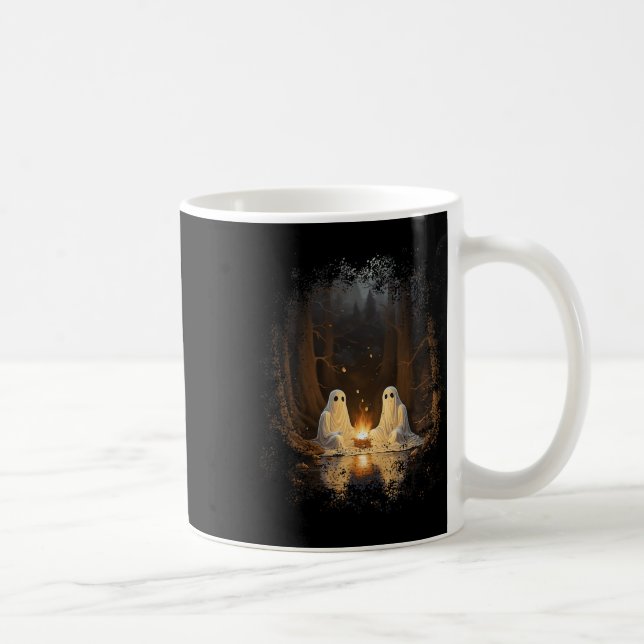Vintage Ghost Campfire Camping Gothic Halloween  Coffee Mug (Right)