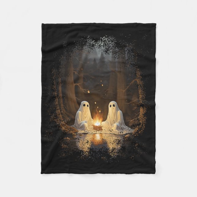Vintage Ghost Campfire Camping Gothic Halloween  Fleece Blanket (Front)