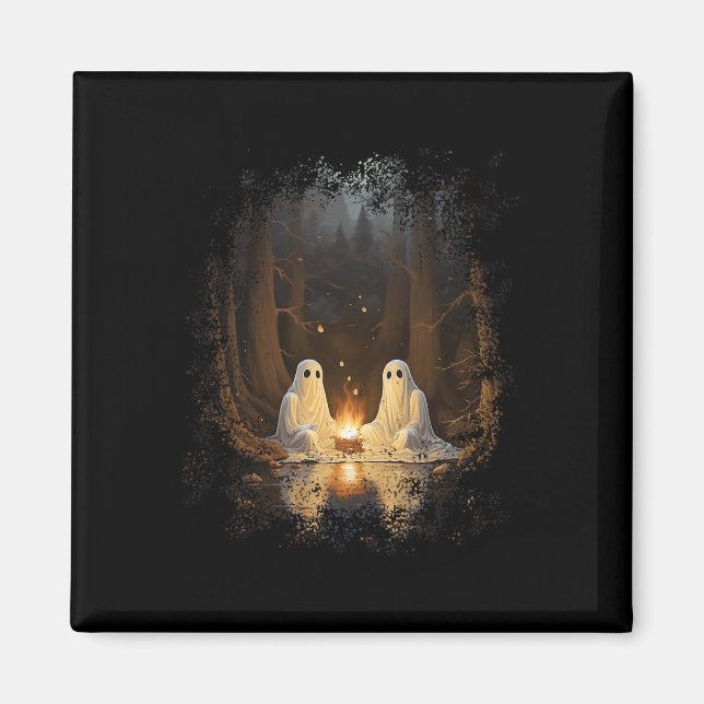 Vintage Ghost Campfire Camping Gothic Halloween  Magnet (Front)