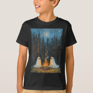 Vintage Ghost Campfire Camping Lover Forest Gothic T-Shirt