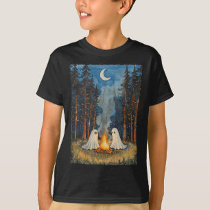 Vintage Ghost Campfire Camping Lover Forest Gothic T-Shirt