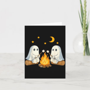 Vintage Ghost Camping Gothic Halloween Campfire Card