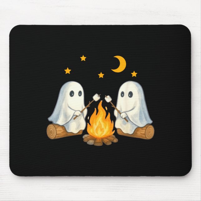 Vintage Ghost Camping Gothic Halloween Campfire Mouse Mat (Front)