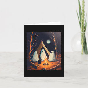Vintage Ghost Cat Camper Camping Lover Gothic Hall Card