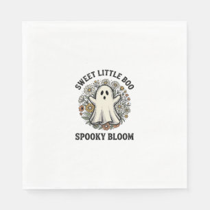 Vintage Ghost Floral Cute Halloween Boo Bouquet_1 Napkin