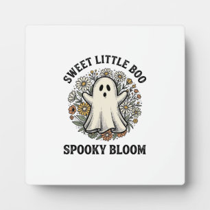 Vintage Ghost Floral Cute Halloween Boo Bouquet_1 Plaque
