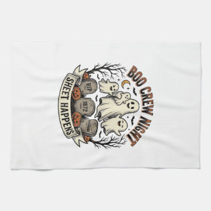 Vintage Ghost Halloween Boo Crew Sheet Party Shirt Tea Towel
