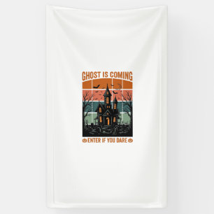 Vintage Ghost Is Coming Haunted House Halloween De Banner