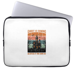 Vintage Ghost Is Coming Haunted House Halloween De Laptop Sleeve