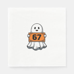 Vintage Ghost Number 67 Halloween Shirt Design_1 Napkin