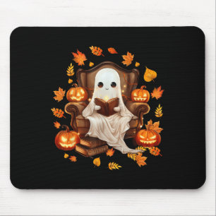 Vintage Ghost Reading Book Lovers Gothic Halloween Mouse Mat
