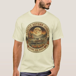 Vintage Ghost Road Trip Halloween Retro Travel T-S T-Shirt