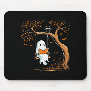 Vintage Ghost Swing Reading Book Swinging Hallowee Mouse Mat