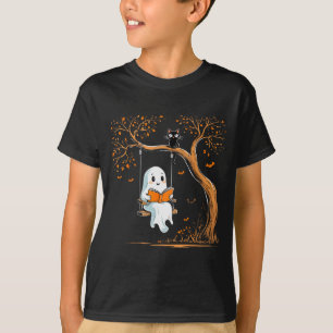 Vintage Ghost Swing Reading Book Swinging Hallowee T-Shirt
