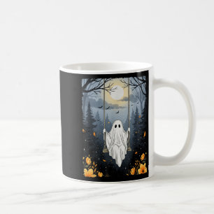 Vintage Ghost Swinging In Forest Night Halloween F Coffee Mug