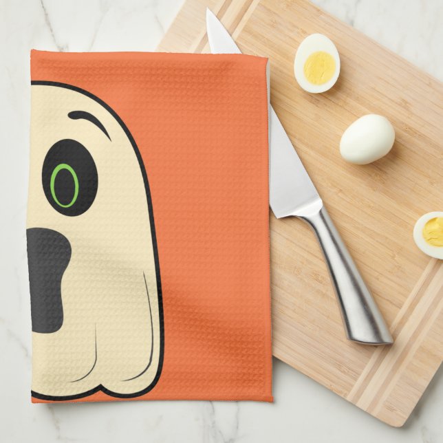 Vintage Ghost Tea Towel (Quarter Fold)