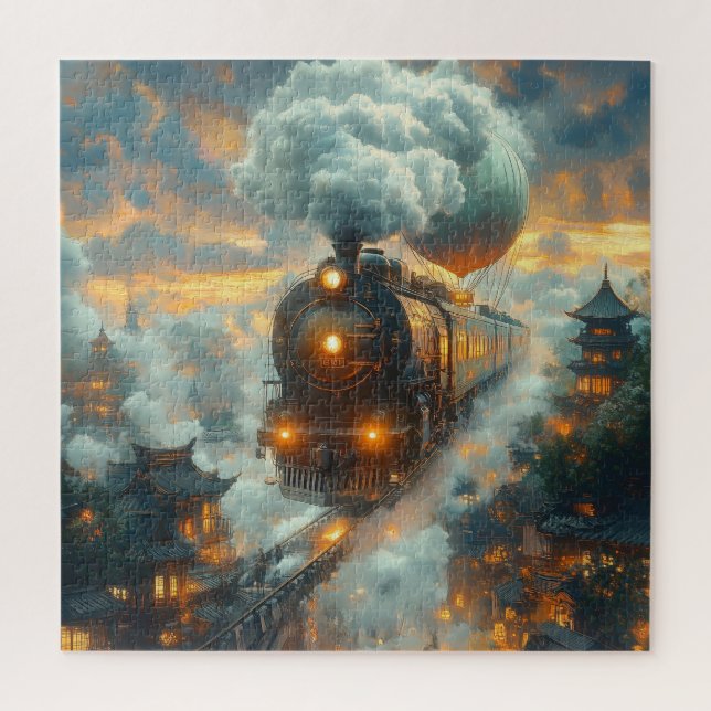 Vintage Ghost Train Jigsaw Puzzle (Vertical)