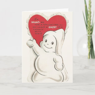 Vintage Ghost Valentine's Day Greeting Card