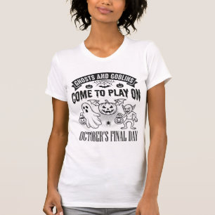 Vintage Ghosts And Goblins Halloween Shirt Design_