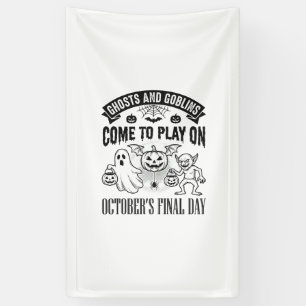 Vintage Ghosts And Goblins Halloween Shirt Design_ Banner