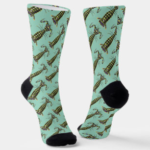 Vintage Giant Mantis Shrimp Marine Art Print Socks