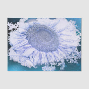 Vintage Giant Sunflowers Purple Blue Vignette Tissue Paper