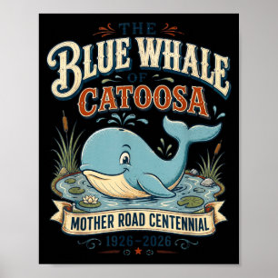 Vintage Giant Whale Route 66 Highway Centennial Poster