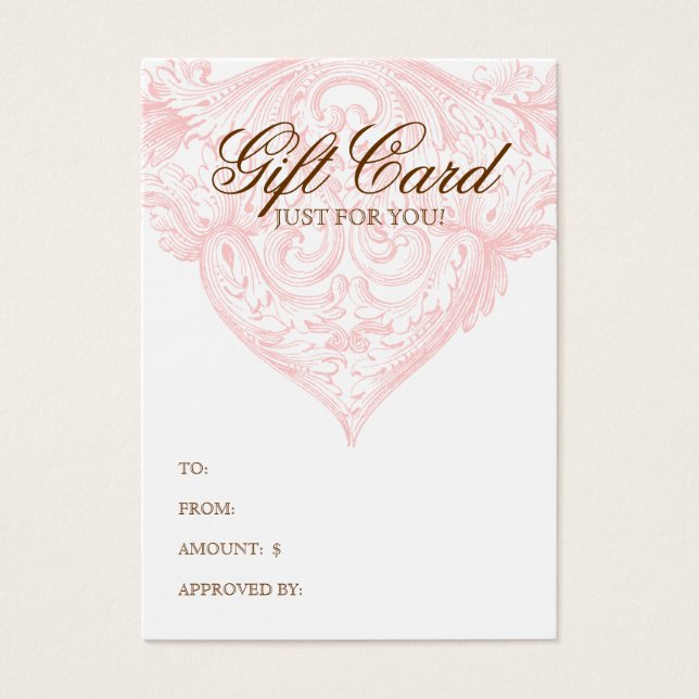 Vintage Gift Card Spring Pink Acanthus (Front)