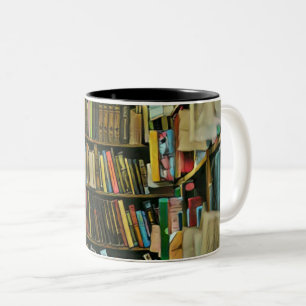 Vintage gift for book lovers Two-Tone coffee mug
