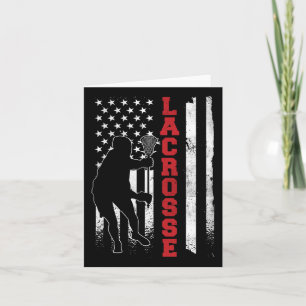 Vintage Gift Lacrosse American Flag Lax - Uni-adul Card