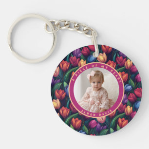 Vintage Gift Sets For Women Photo Tulip Flower Key Ring