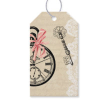 Vintage gift tags with lace - personalize