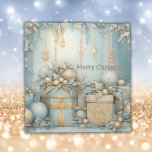 Vintage Gifts & Decor Merry Christmas Monogram |  Napkin<br><div class="desc">Decorate your holiday table with this set of four Vintage Christmas Gifts & Decor Merry Christmas Monogram cloth cocktail napkins. Each napkin features charming vintage Christmas Gifts & Decor design, adorned with festive decorations that embody the spirit of the season. The "Merry Christmas" monogram adds a personalised touch, making these...</div>