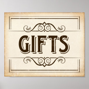 Vintage GIFTS Sign Print