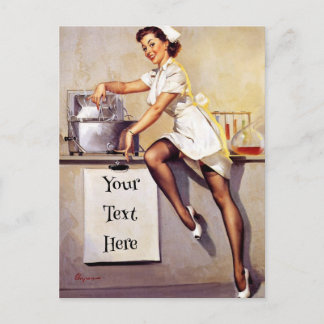 Vintage Gil Elvgren Retro Nurse Pin Up Girl Postcard
