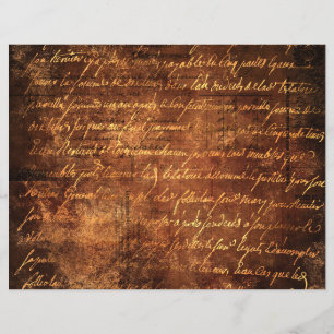Vintage Gilded Brown Gold Scrapbook Paper, Elegant