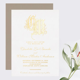 Vintage Gilded Monogram Wedding