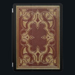 Vintage Gilt Ornamental Book Cover<br><div class="desc">Historic French book cover design ca. 1908 featuring gilded ornamental design on rust leather. Note:  Sculpted,  engraved,  embossed and dimensional effects,  layered,  aged or eroded appearance,  textures and shadows achieved digitally. Actual product has a smooth surface and leather texture is simulated. Background colour is editable.</div>