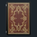 Vintage Gilt Ornamental Book Cover<br><div class="desc">Historic French book cover design ca. 1908 featuring gilded ornamental design on rust leather. Note:  Sculpted,  engraved,  embossed and dimensional effects,  layered,  aged or eroded appearance,  textures and shadows achieved digitally. Actual product has a smooth surface and leather texture is simulated. Background colour is editable.</div>