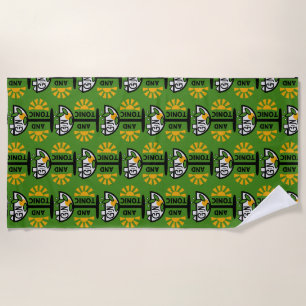 Vintage Gin And Tonic Art Beach Towel