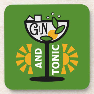 Vintage Gin And Tonic Art Coaster