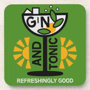 Vintage Gin And Tonic Art Coaster