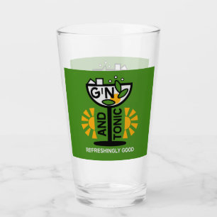Vintage Gin And Tonic Art Glass