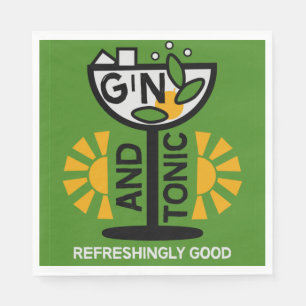 Vintage Gin And Tonic Art Napkin